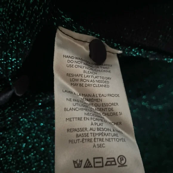 FREE PEOPLE Emmaline Metallic Cardigan Sweater in Alpine Combo - Picture 12 of 13